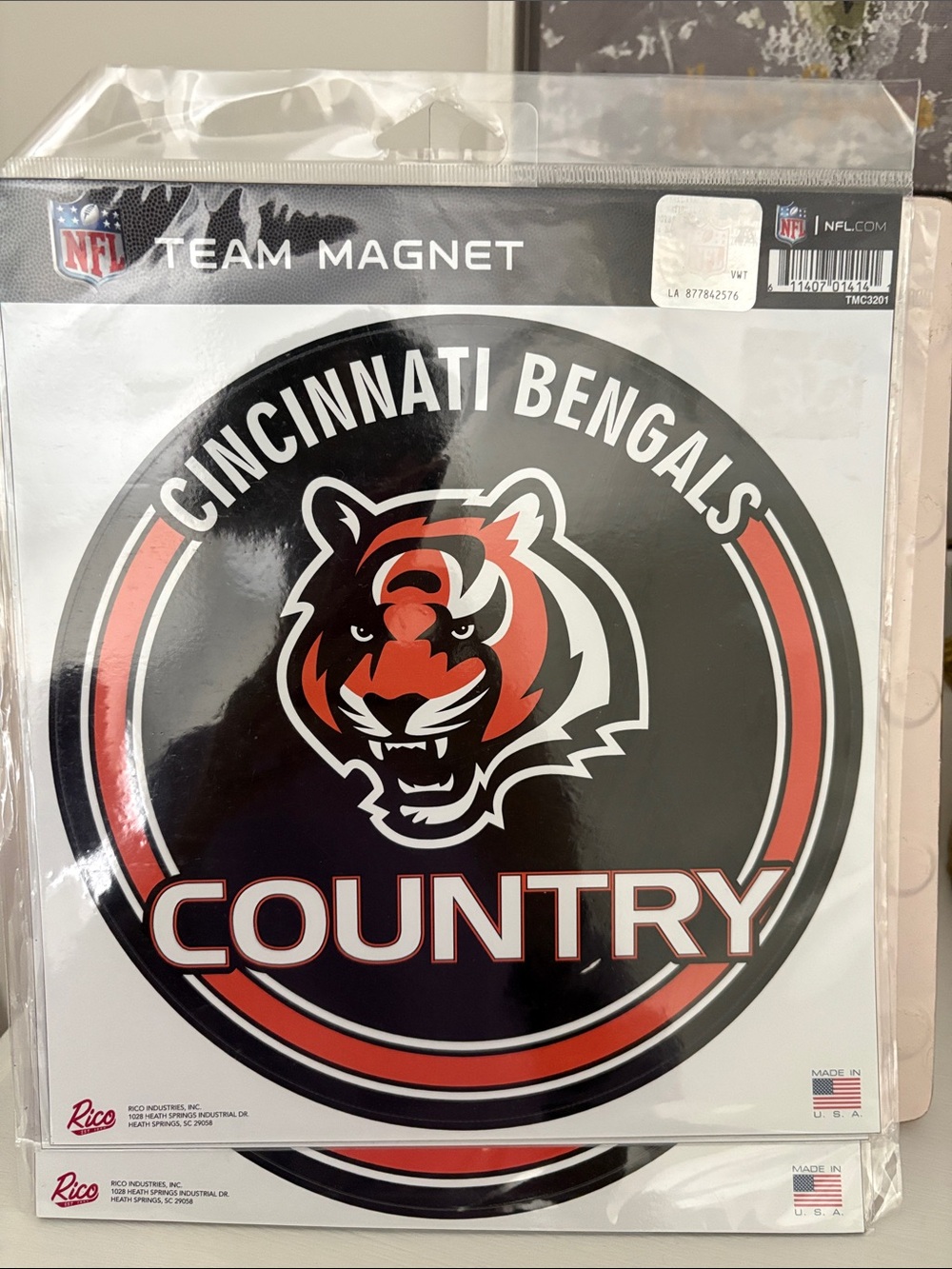 NFL Cincinnati Bengals Black and Orange Team vehicle magnet